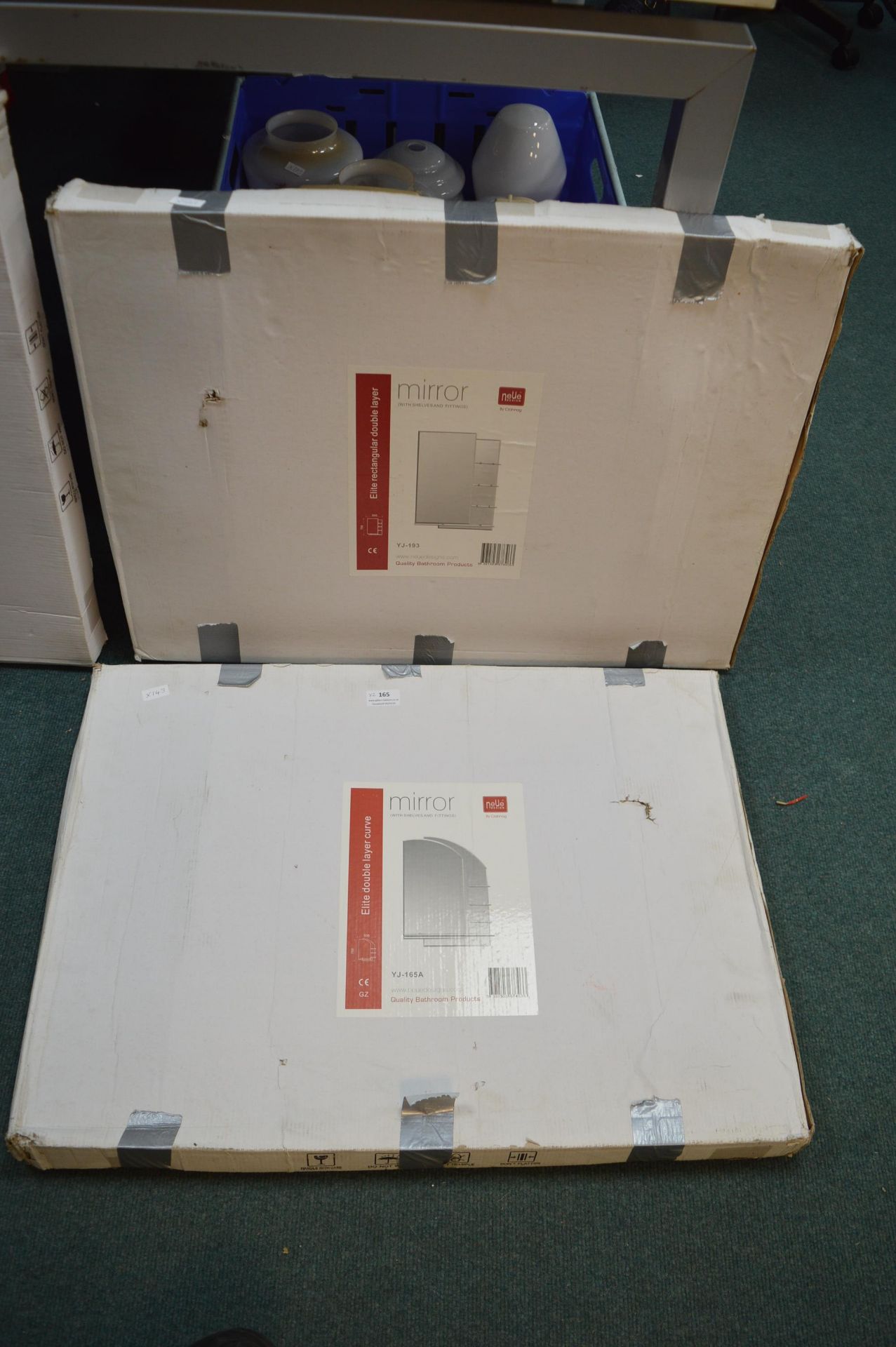 2x Neue Design Mirrors with Shelves and Fittings (new with packaging)