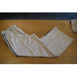 *Cream Side Stripe Wide Leg Trousers Size: XL