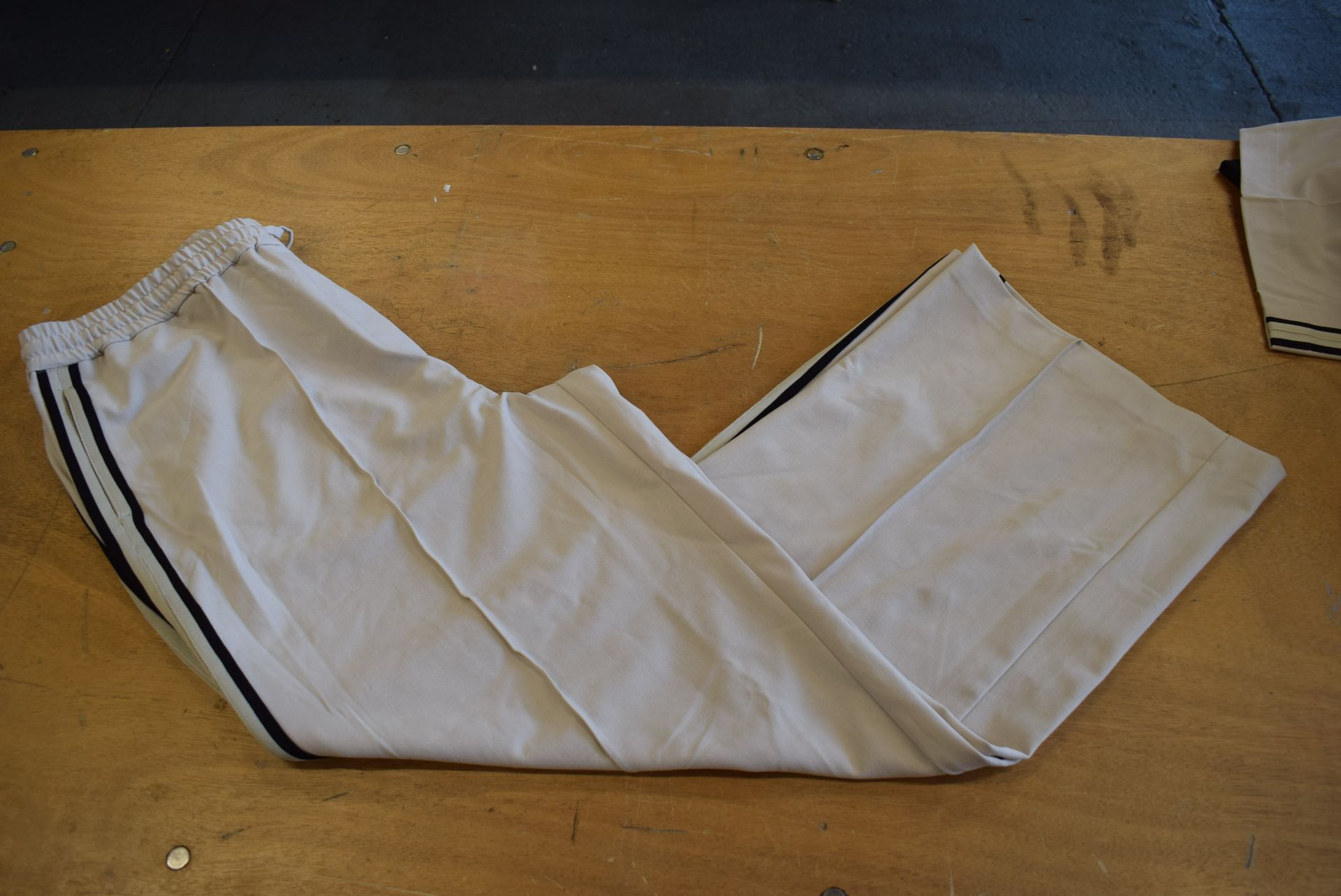 *Cream Side Stripe Wide Leg Trousers Size: XL