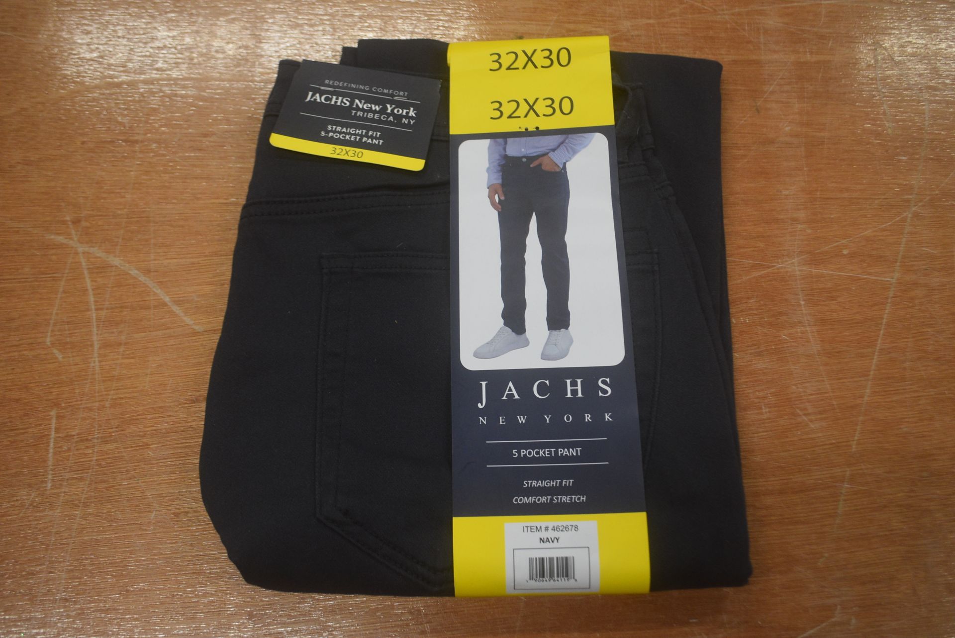 *Jachs New York Straight Fit Navy Five Pocket Trousers Size: 32x30