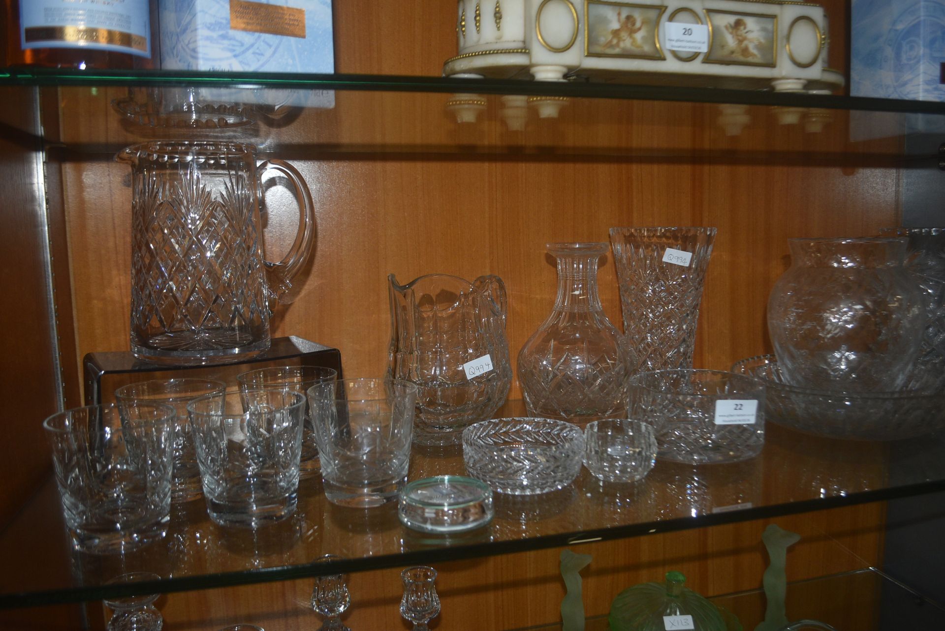 Cut Glass Lead Crystal Vases, Jugs, Tumblers, etc.