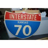 Interstate US Kansas Reproduction Road Sign