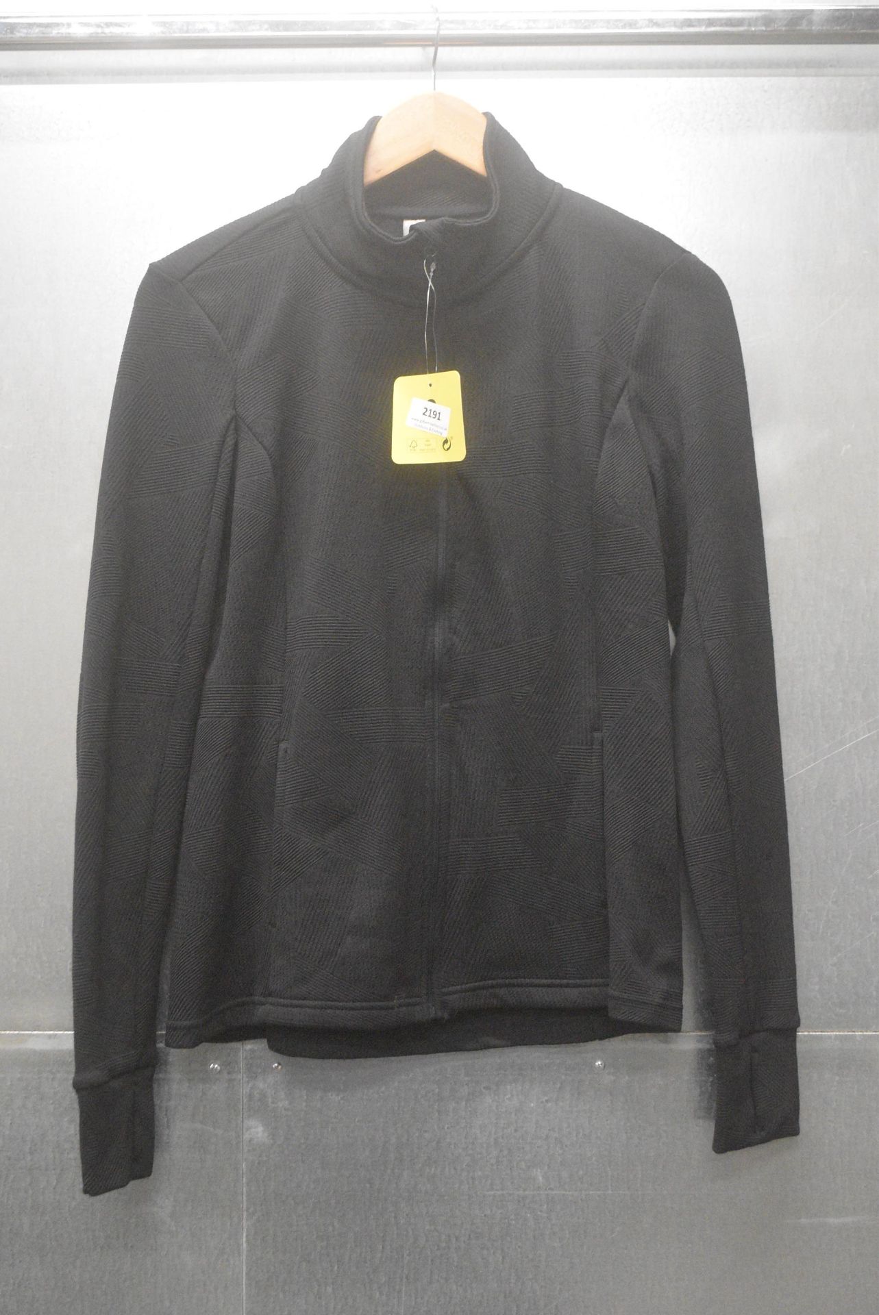 *Mondetta Black Textured Fabric Zip Up Top Size: S