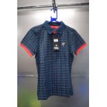 Puffa Lady’s Bramley Cotton Check Pique Polo Shirt in Navy Size: 10