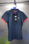 Puffa Lady’s Bramley Cotton Check Pique Polo Shirt in Navy Size: 10