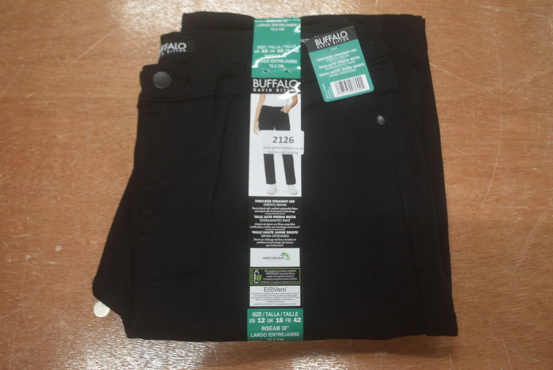 *Buffalo Highrise Straight Leg Black Denim Jeans Size: 16