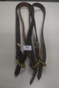 3x Leather Hac Tack Belts in Black and Browns