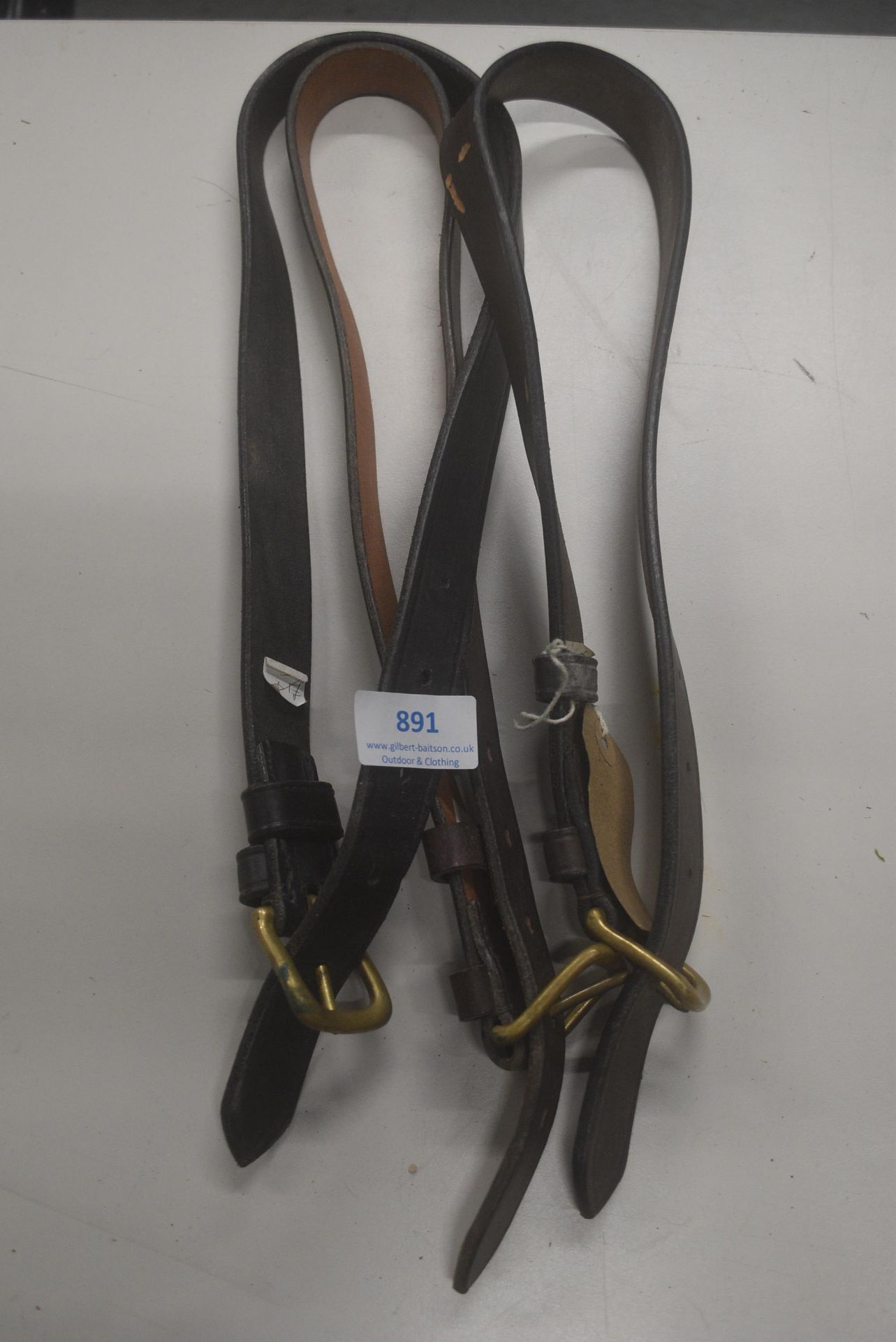 3x Leather Hac Tack Belts in Black and Browns