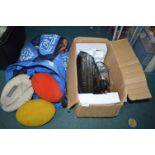 Large Bag of Assorted Sports Ball, plus an Electric Heater