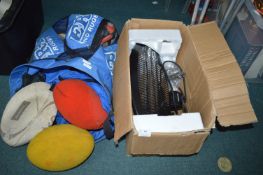 Large Bag of Assorted Sports Ball, plus an Electric Heater