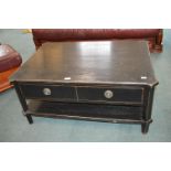 Black Ash Effect Two Drawer Coffee Table