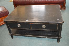Black Ash Effect Two Drawer Coffee Table
