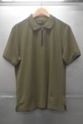 *Ernest Sewn Green Half Zip Polo Top Size: M