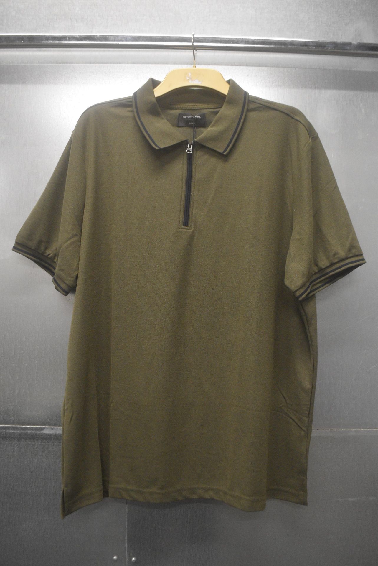 *Ernest Sewn Green Half Zip Polo Top Size: XL