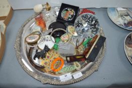 Tray of Vintage Compacts, Hair Slides, etc.