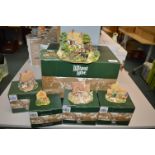 1x Large and 4x Small Lilliput Lane Cottages