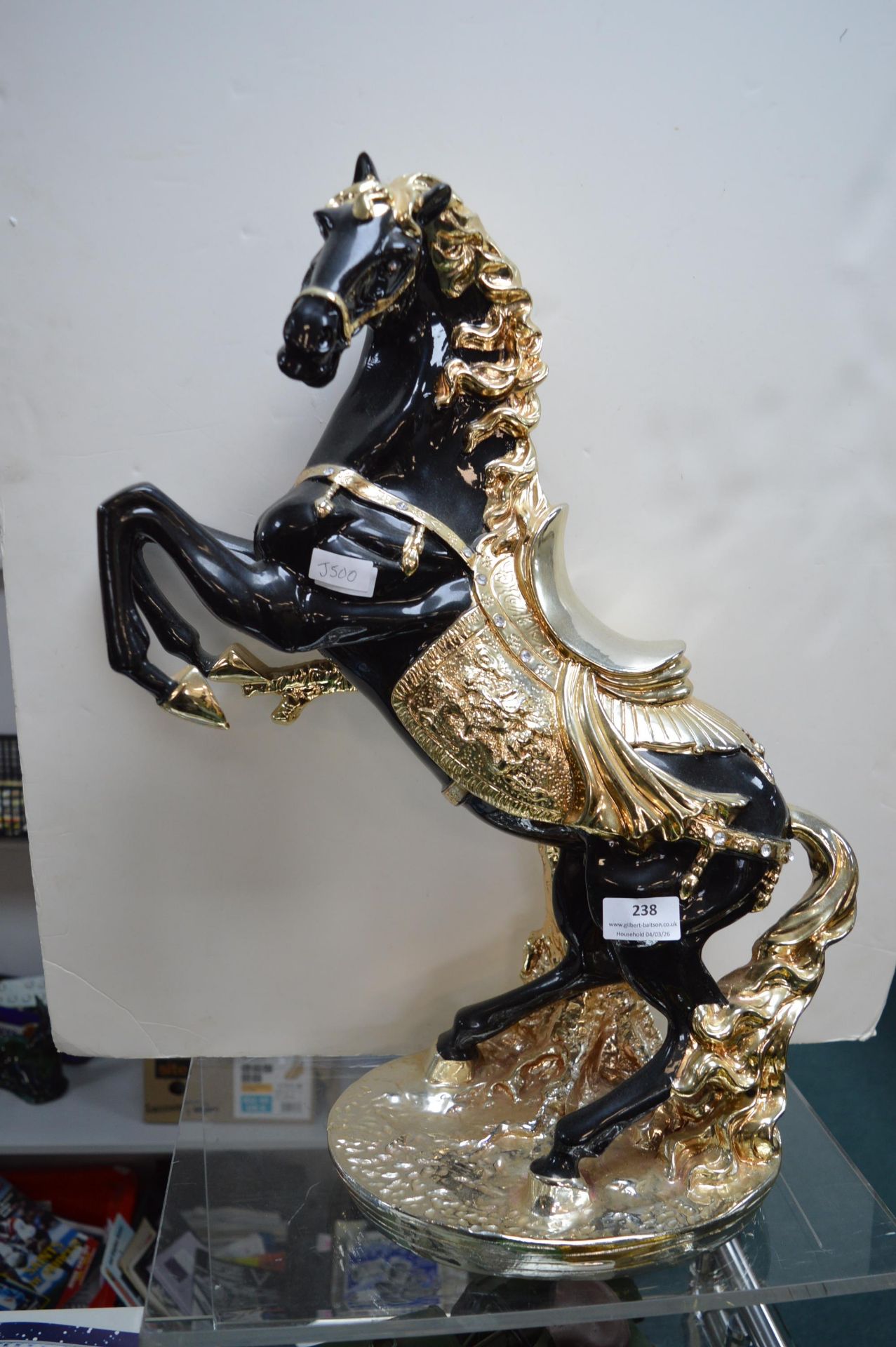 Large Gilded Composite Stallion