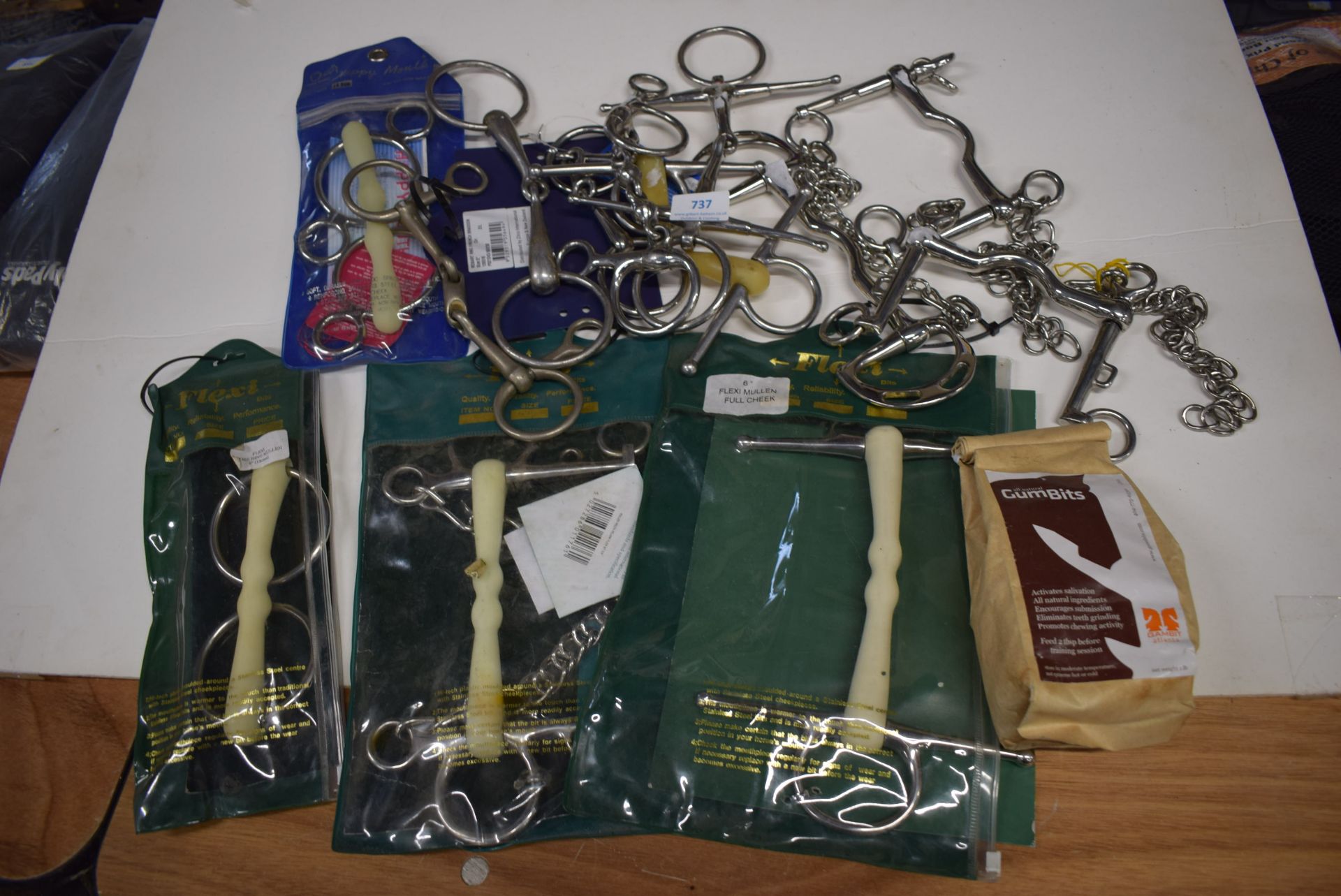 Quantity of Various Horse Bits and a bag of Gum Bits