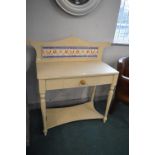 White Painted Washstand with Chicken Design Tiles