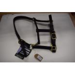 Fal Pro Italian Leather Head Collar Cob Size Black