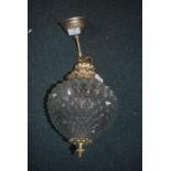 Brass Ceiling Suspension Light with Glass Shade