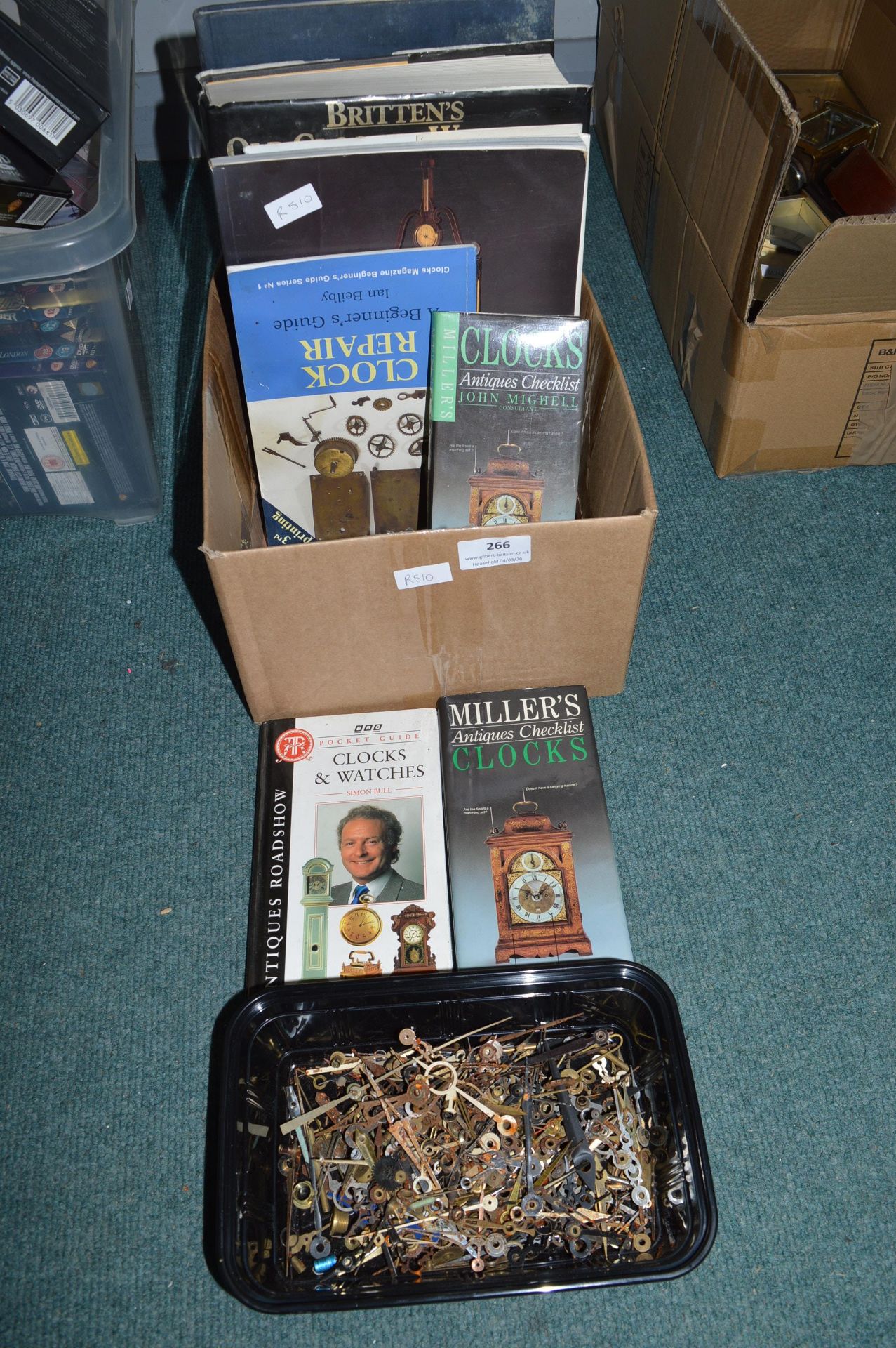 Clock Reference Books and Spare Parts Including Britten’s