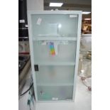 White Bathroom Cabinet with Frosted Glass Locking Door