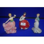 3x Collectors Studio Flower Maiden Figurines