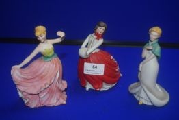 3x Collectors Studio Flower Maiden Figurines