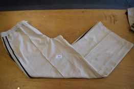 *Cream Side Stripe Wide Leg Trousers Size: XL