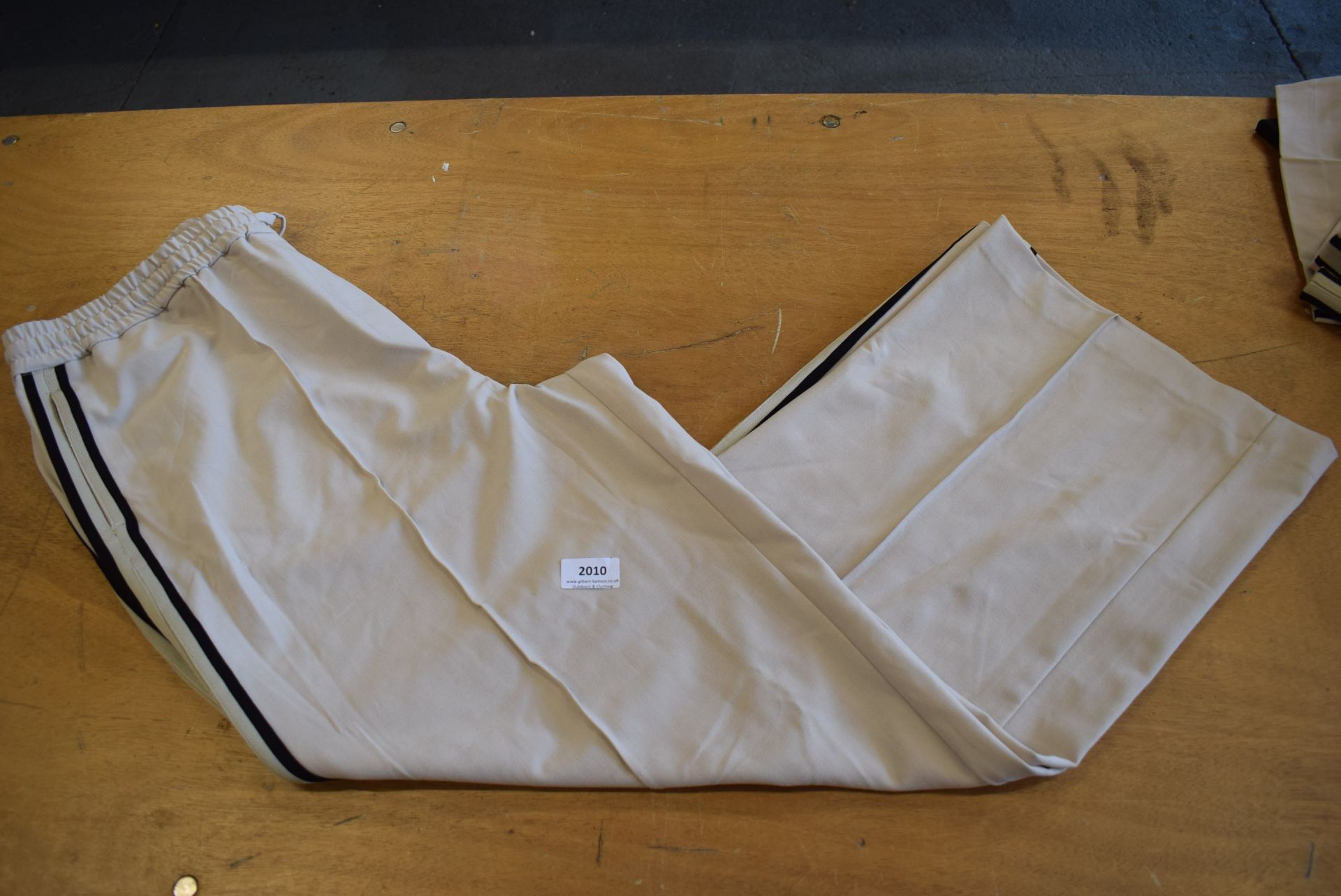 *Cream Side Stripe Wide Leg Trousers Size: XL