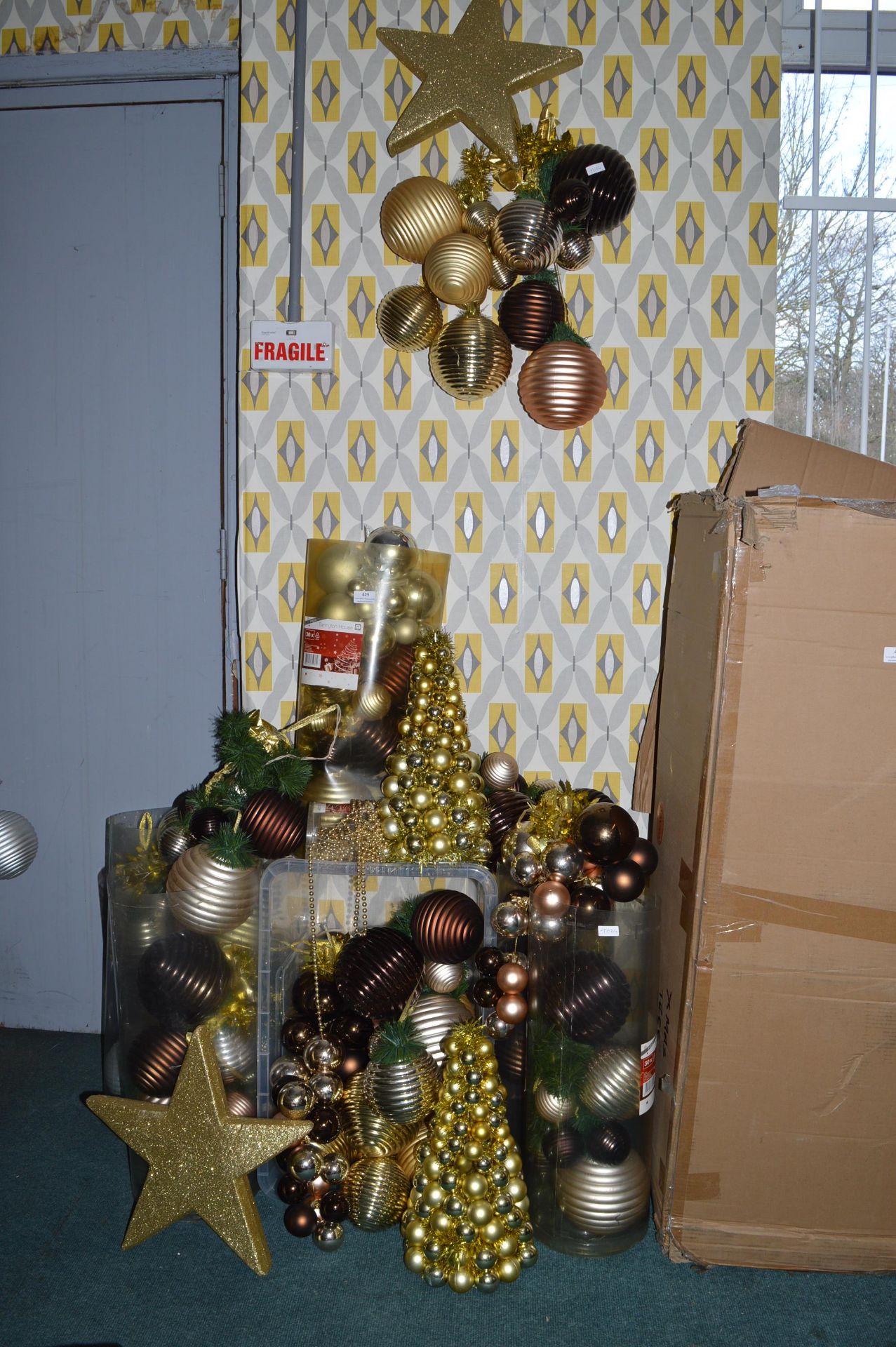 *Quantity of Gold Christmas Garlands, Small Tree, etc. - Image 2 of 2