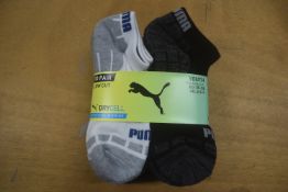 10x Pairs of Puma Kid’s Dry-Cell Low Cut Socks Size: 2.5-5 (dark colourway)