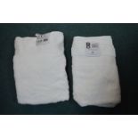 *2x Grandeur White Bath Towels 76x147cm