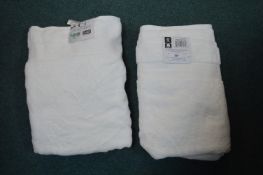 *2x Grandeur White Bath Towels 76x147cm