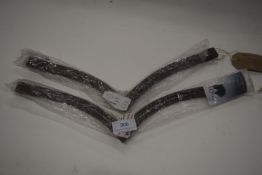 2x Eqvvs V-Shaped Brow Bands in Oak with White Stone Band Detail Sizes: Pont and Full