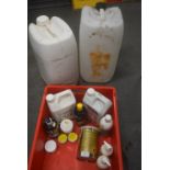 Quantity of Equine Grooming Products and 2x Large Water Carrier Bottles (crate not included)