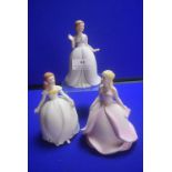 3x Collectors Studio Flower Maiden Figurines