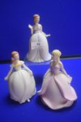 3x Collectors Studio Flower Maiden Figurines