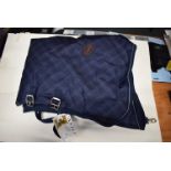 Castle Medium Weight Neck in Navy & White Check Size: L