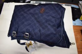 Castle Medium Weight Neck in Navy & White Check Size: L