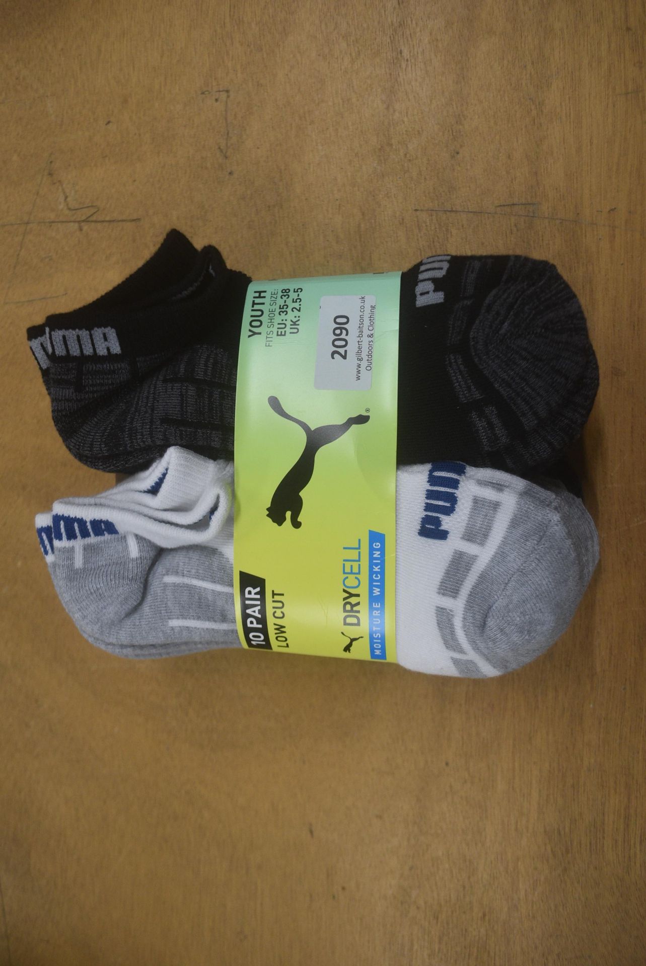 10x Pairs of Puma Kid’s Dry-Cell Low Cut Socks Size: 2.5-5 (dark colourway)