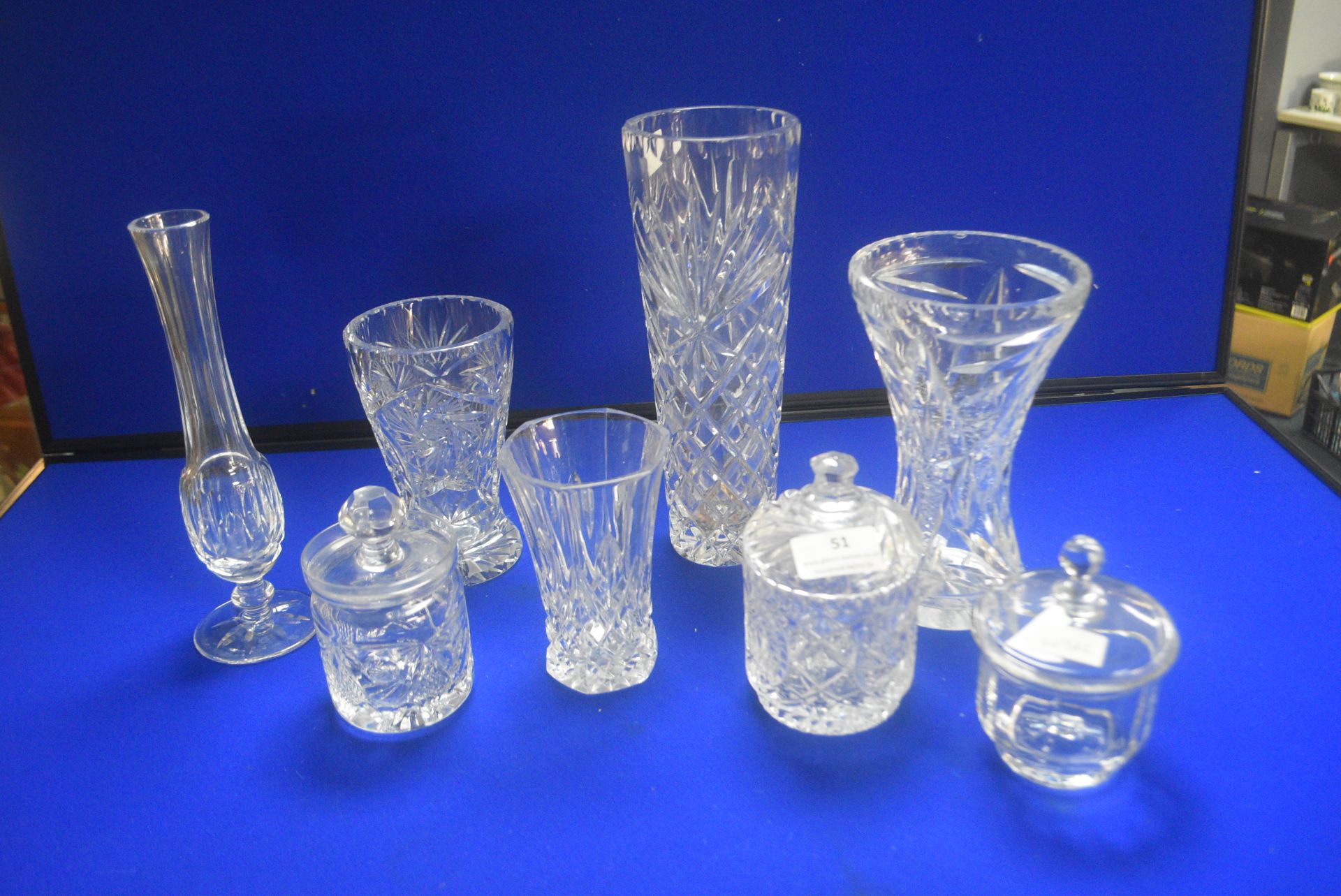 Cut Glass Lead Crystal Vases and Lidded Pots - Image 2 of 2