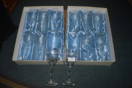 2x Sets of Six Lead Crystal Wine Glasses by Vino Piazza