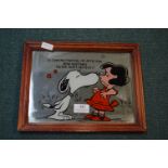 Small Vintage Framed Snoopy Mirror