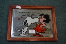 Small Vintage Framed Snoopy Mirror