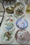 Decorative Wall Plates Including WWF Birds etc.