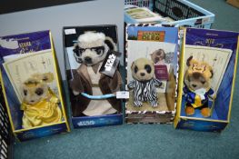 4x Meerkat Soft Toys