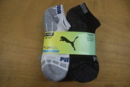 10x Pairs of Puma Kid’s Dry-Cell Low Cut Socks Size: 2.5-5 (dark colourway)