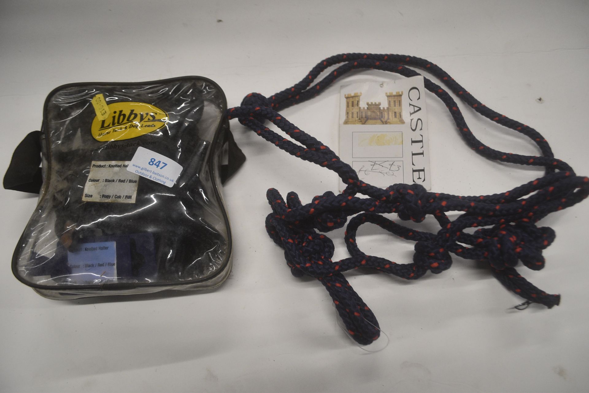 2x Knotted Halters Sizes: Pony/Cob/Full - 1x Libby’s, 1x Castle